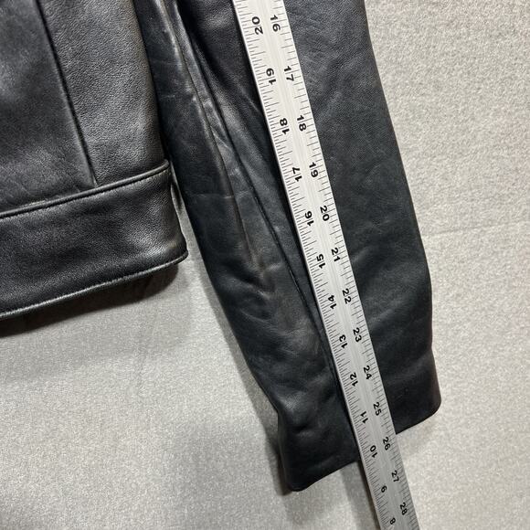 Vintage Y2K Zara Motorcycle Leather Jacket Black Womens Size 2XL Fits Smaller!! - Picture 15 of 15